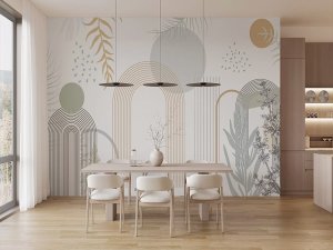 Skandinavski biljni minimalizam — tapeta za kuhinju