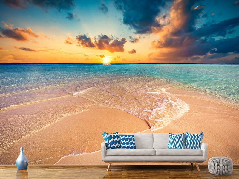 Foto tapeta Pejzaž besprekorne peščane plaže stapa na zidu
