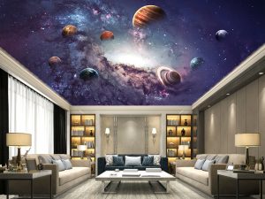 Solarni sistem i Mlečni put — tapeta za dnevnu sobu