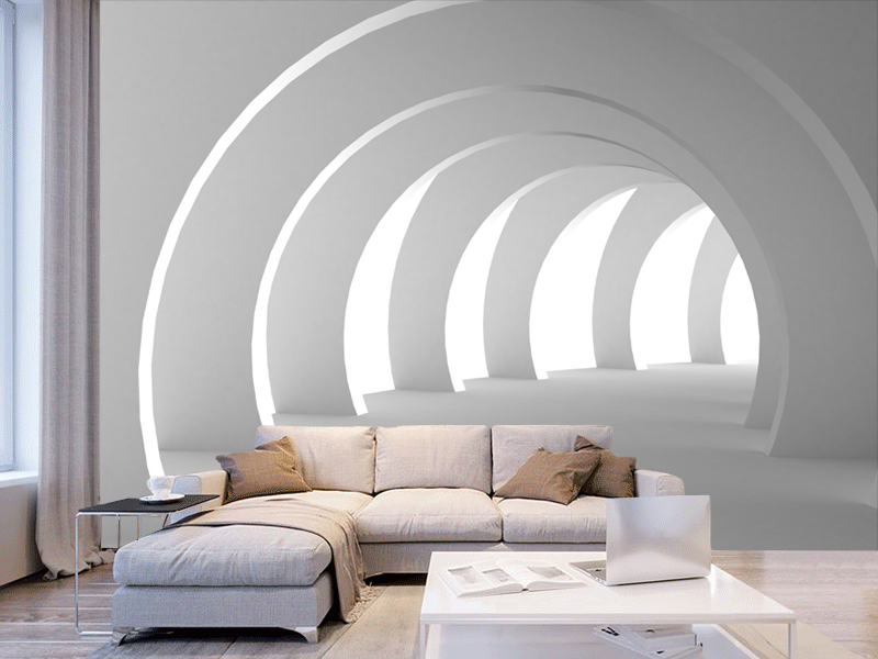 Foto tapeta Perspektiva geometrijskih oblika — 3D foto tapeta