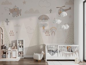 Mali letači među oblacima — tapeta za plafon