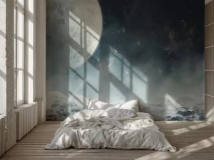 Pogled na Mesec — tapeta za plafon
