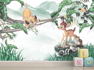 Simba i Bambi – prijateljstvo u krošnjama — dečije tapete